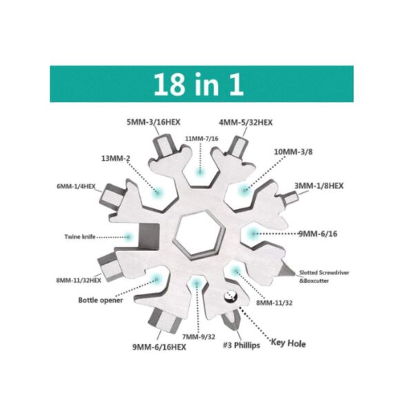 18-in-1 Stainless Steel Snowflake Multi-Tool Screwdriver Tool Set of 2 - Picture 3 of 5